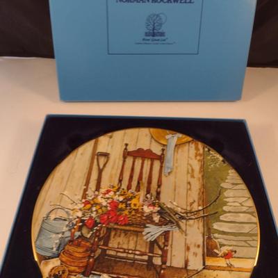 Pair of Norman Rockwell Collector's Plates- 'Spring Flowers' and 'Triple Self Portrait'