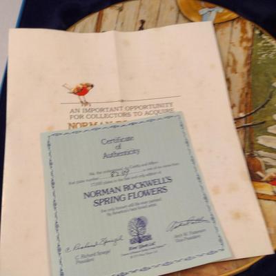 Pair of Norman Rockwell Collector's Plates- 'Spring Flowers' and 'Triple Self Portrait'