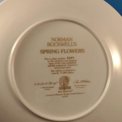 Pair of Norman Rockwell Collector's Plates- 'Spring Flowers' and 'Triple Self Portrait'
