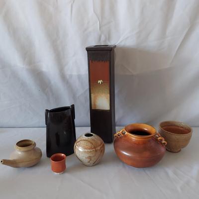 Brown & Orange Artisan Stoneware Pottery (FP-BBL)