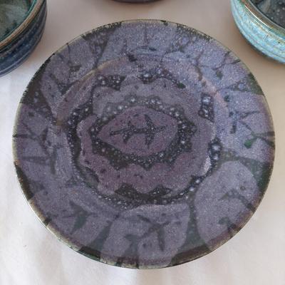 Drip Glazed Leaf Print Stoneware Bowls (FP-BBL)