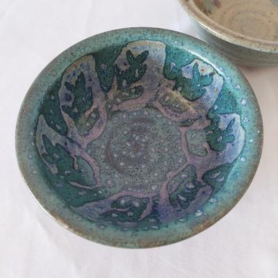 Drip Glazed Leaf Print Stoneware Bowls (FP-BBL)