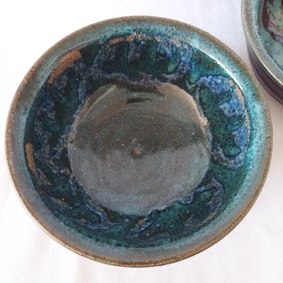 Drip Glazed Leaf Print Stoneware Bowls (FP-BBL)