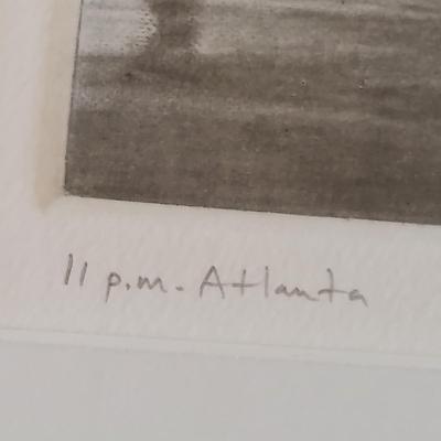 Pencil Signed Print by Art Werger: "11pm in Atlanta" (E-BBL)