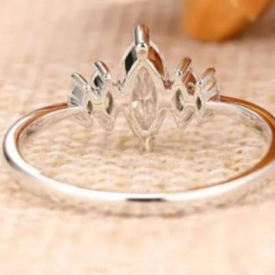 925 Sterling & Marquise Cut Moissanite Ring