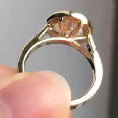 14K Yellow Gold Round Cut Diamond Ring