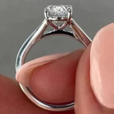 925 Silver Oval Cut Moissanite Ring