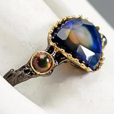 Natural Black Opal Ring
