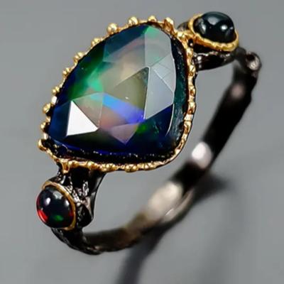 Natural Black Opal Ring