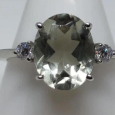 Natural Green Amethyst Ring