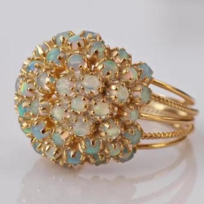 Vintage Opal Cluster Ring 18k
