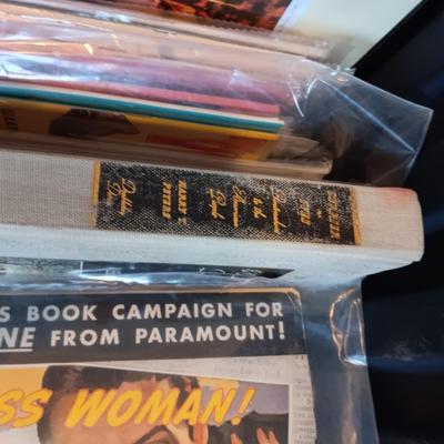 *MYSTERY* STORAGE TOTE FULL OF COLLECTIBLE PAPERS (COMICS, PLAYBOYS, ARTWORK, BASEBALL CARDS AND SO MUCH MORE
