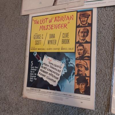 *MYSTERY* STORAGE TOTE HALF FULL OF MOVIE THEATRE WINDOW CARDS