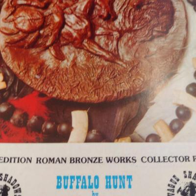 'Buffalo Hunt' by Gregory Perillo First Edition Roman Bronze Collector Plate- Approx 7 3/8" in Diameter- Number 1818/2500...