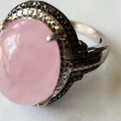 PINK JADEITE CABOCHON RING