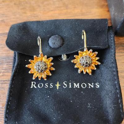 Citrine sunflower earrings - NEW in Box