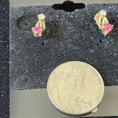 Ruby and Tourmaline earrings