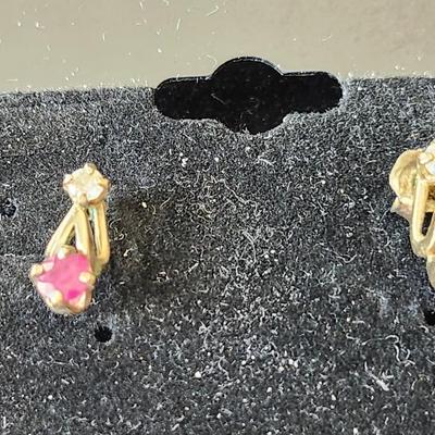 Ruby and Tourmaline earrings