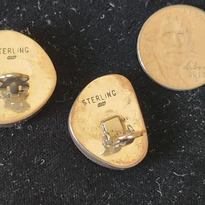 Navajo Kingman Mine clip earrings