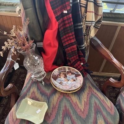PAIR OF CHAIRS WITH CONTENTS - DIOR SCARF!!