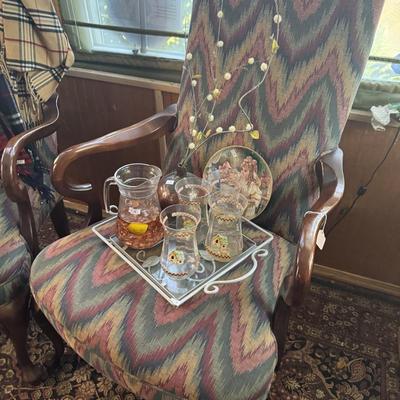PAIR OF CHAIRS WITH CONTENTS - DIOR SCARF!!