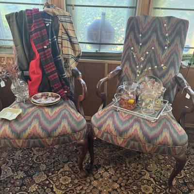 PAIR OF CHAIRS WITH CONTENTS - DIOR SCARF!!