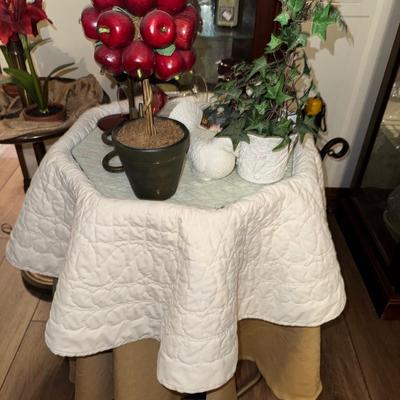 GRANDFATHER CLOCK AND TABLES LOT