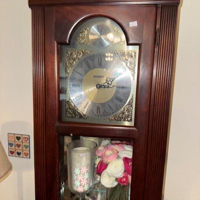 GRANDFATHER CLOCK AND TABLES LOT