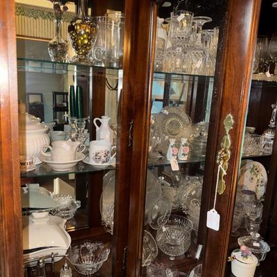 CHINA CABINET WITH CONTENTS