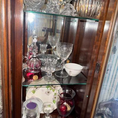 CHINA CABINET WITH CONTENTS