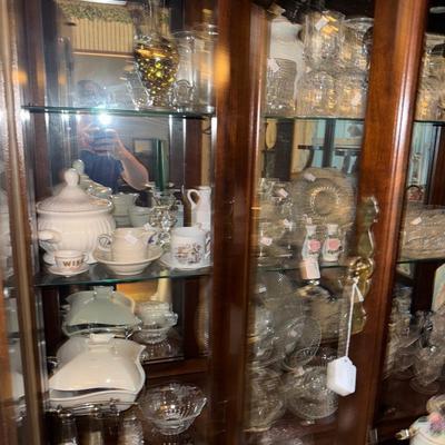 CHINA CABINET WITH CONTENTS