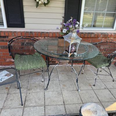 PATIO GLASS TABLE & CHAIRS