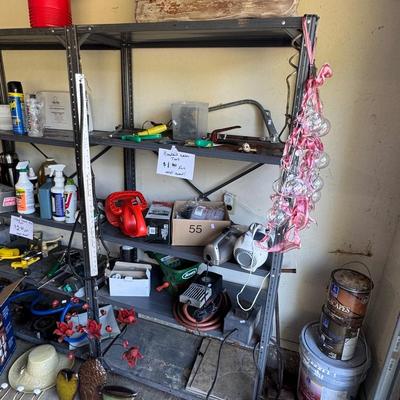 GARAGE MATCHING SHELVES WITH CONTENTS 3 TOTAL SHELVES