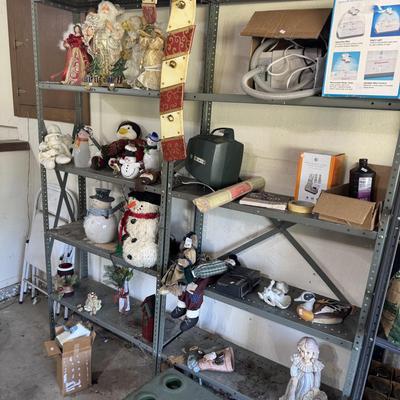 PAIR OF GARAGE SHELVES WITH CONTENTS 2 SHELVES