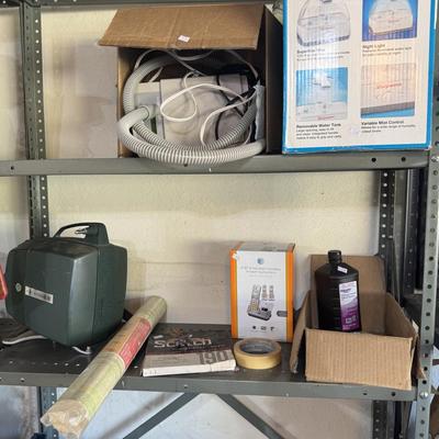PAIR OF GARAGE SHELVES WITH CONTENTS 2 SHELVES