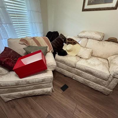 BROCADE COUCH AND CHAIR LOT