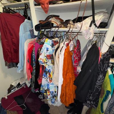 MASTER CLOSET WOMENS LOT - PURSES, SHOES, CLOTHES