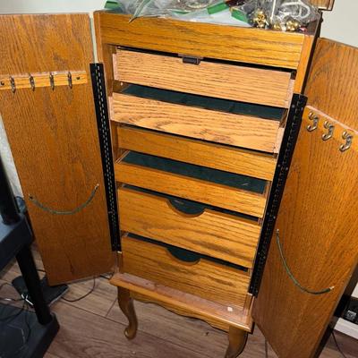 JEWELRY CABINET WITH JEWELRY