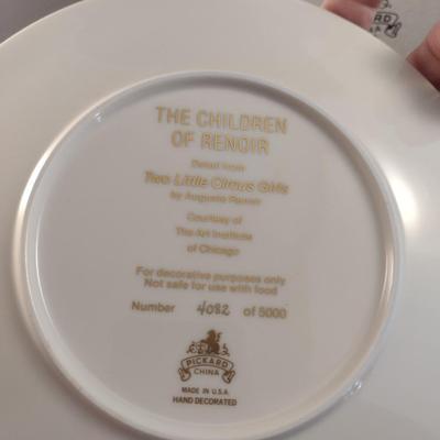 'The Children of Renoir' Pickard China Limited Edition Collector's Plates- Set of Six