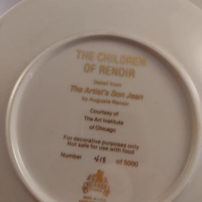 'The Children of Renoir' Pickard China Limited Edition Collector's Plates- Set of Six