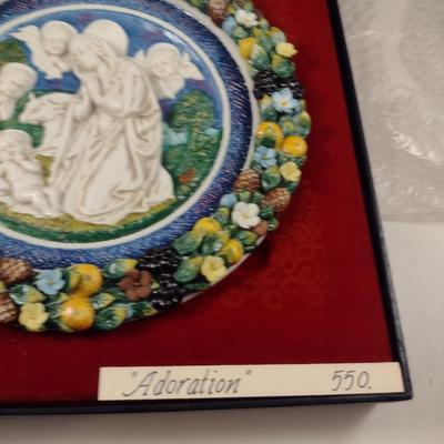 "Adoration" Vintage Limited Edition Collector's Relief Sculpture Plate with Original Box