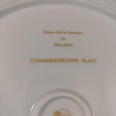 'Flower Girl of Provence' by Edna Hibel Commemorative Plate with Box- Approx 13" in Diameter