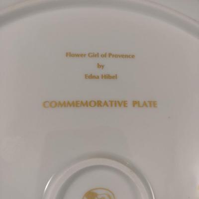 'Flower Girl of Provence' by Edna Hibel Commemorative Plate with Box- Approx 13" in Diameter