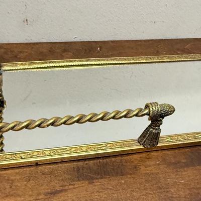 Late 20th Century Hollywood Regency Stylebuilt Rope Tassel Glass Vanity Tray