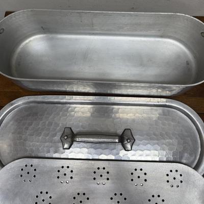 Vintage French Tournus Aluminum Fish Kettle 3 pieces