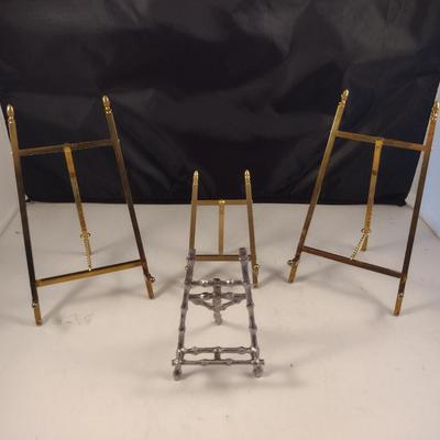 Metal Easel Style Table Top Plate Stands- Set of Four