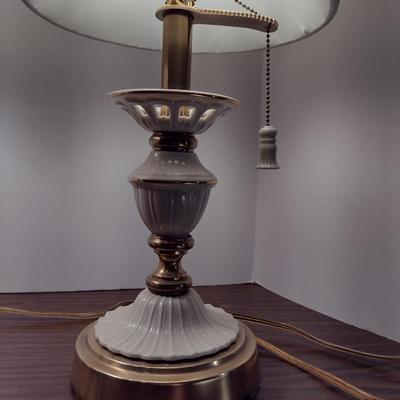 Pair of Lenox Lighting by Quoizel Table Top Lamps with Original Shades- Approx 24" Tall