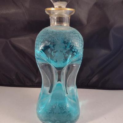 Clear Glass/Crystal Decanter with Stopper- Approx 12" Tall
