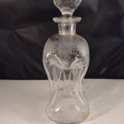 Clear Glass/Crystal Decanter with Stopper- Approx 11" Tall
