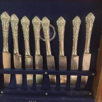 Reed & Barton Sterling Silver Flatware Set with Storage Box- 'French Renaissance' Pattern- Approx Total Weight 2,011 Grams